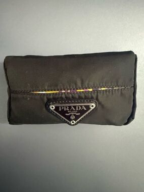 Vintage Prada Olive Nylon Tissue Holder